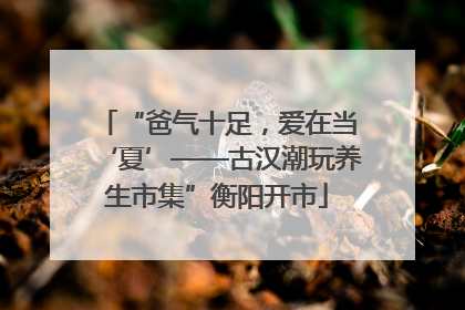 “爸气十足，爱在当‘夏’——古汉潮玩养生市集”衡阳开市