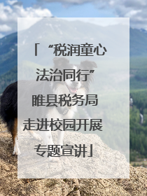 “税润童心 法治同行” 睢县税务局走进校园开展专题宣讲