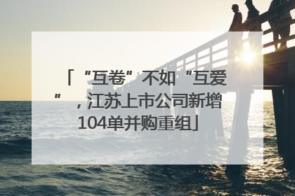 “互卷”不如“互爱”，江苏上市公司新增104单并购重组