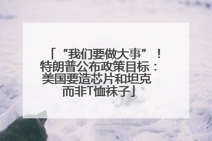 “我们要做大事”！特朗普公布政策目标：美国要造芯片和坦克 而非T恤袜子