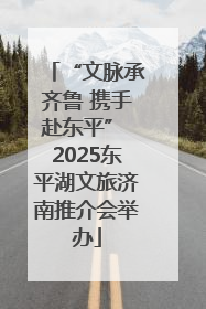 “文脉承齐鲁 携手赴东平” 2025东平湖文旅济南推介会举办