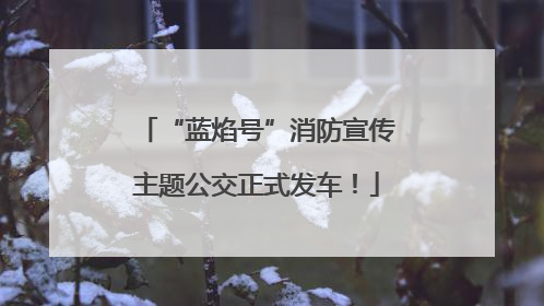 “蓝焰号”消防宣传主题公交正式发车！