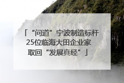 “问道”宁波制造标杆 25位临海大田企业家取回“发展真经”