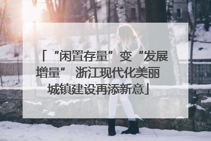 “闲置存量”变“发展增量” 浙江现代化美丽城镇建设再添新意