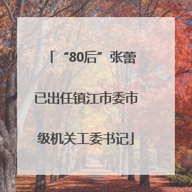 “80后”张蕾已出任镇江市委市级机关工委书记