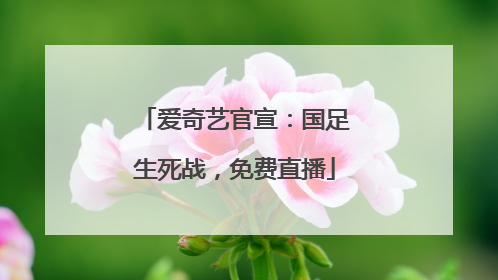 爱奇艺官宣：国足生死战，免费直播