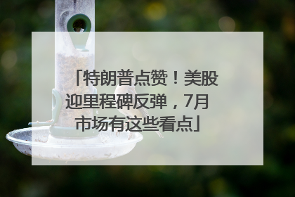 特朗普点赞！美股迎里程碑反弹，7月市场有这些看点