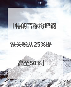 特朗普称将把钢铁关税从25%提高至50%