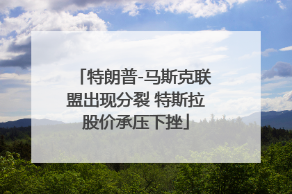 特朗普-马斯克联盟出现分裂 特斯拉股价承压下挫