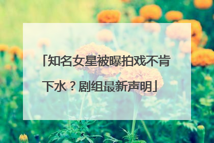 知名女星被曝拍戏不肯下水？剧组最新声明