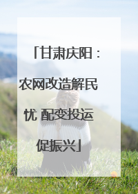 甘肃庆阳：农网改造解民忧 配变投运促振兴