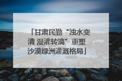 甘肃民勤“浊水变清 漫灌转滴”重塑沙漠绿洲灌溉格局