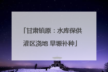 甘肃镇原：水库保供 灌区浇地 旱塬补种