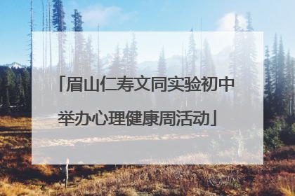 眉山仁寿文同实验初中举办心理健康周活动