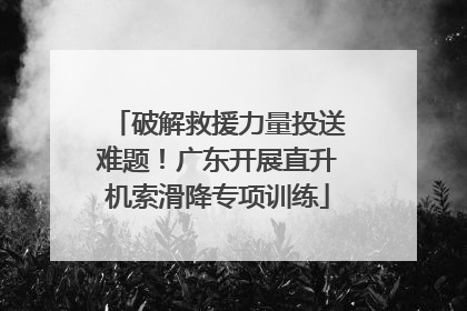 破解救援力量投送难题！广东开展直升机索滑降专项训练