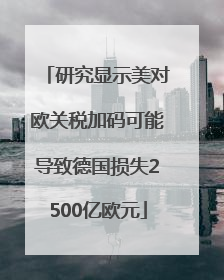 研究显示美对欧关税加码可能导致德国损失2500亿欧元