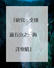 研究：全球逾五分之一海洋变暗