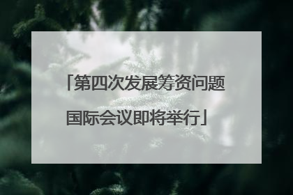 第四次发展筹资问题国际会议即将举行