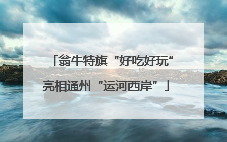 翁牛特旗“好吃好玩”亮相通州“运河西岸”