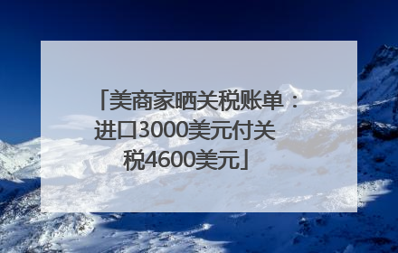 美商家晒关税账单：进口3000美元付关税4600美元