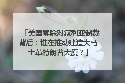 美国解除对叙利亚制裁背后：谁在推动建造大马士革特朗普大厦？