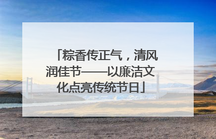 粽香传正气，清风润佳节——以廉洁文化点亮传统节日