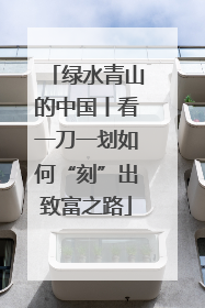 绿水青山的中国丨看一刀一划如何“刻”出致富之路