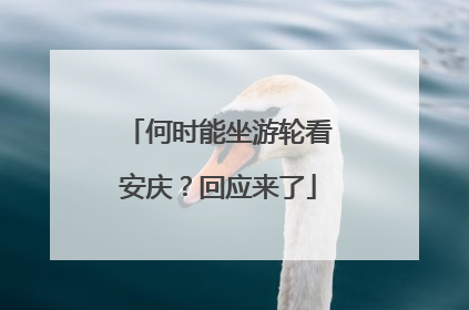 何时能坐游轮看安庆？回应来了