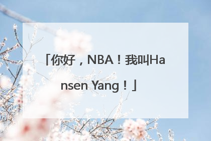 你好，NBA！我叫Hansen Yang！