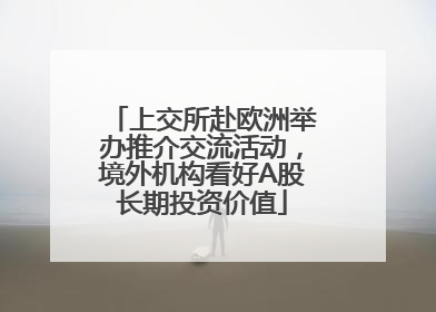 上交所赴欧洲举办推介交流活动，境外机构看好A股长期投资价值
