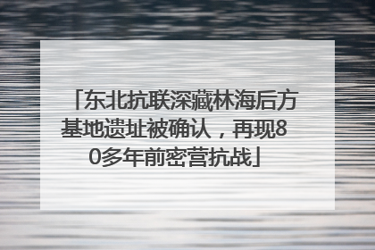 东北抗联深藏林海后方基地遗址被确认，再现80多年前密营抗战