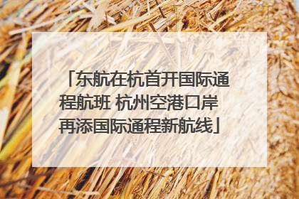东航在杭首开国际通程航班 杭州空港口岸再添国际通程新航线