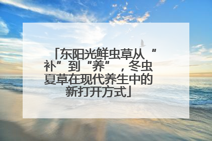 东阳光鲜虫草从“补”到“养”，冬虫夏草在现代养生中的新打开方式