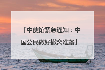 中使馆紧急通知：中国公民做好撤离准备