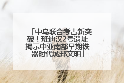 中乌联合考古新突破！班迪汉2号遗址揭示中亚南部早期铁器时代城邦文明