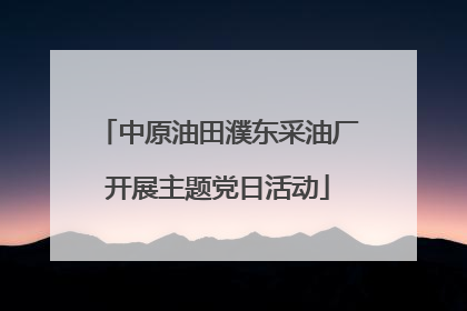 中原油田濮东采油厂开展主题党日活动