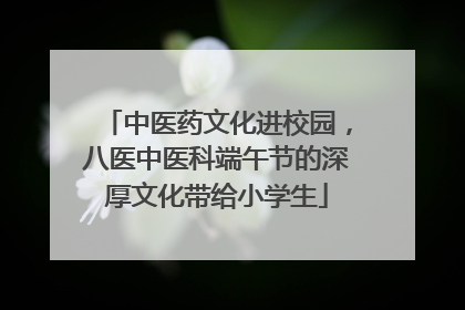 中医药文化进校园，八医中医科端午节的深厚文化带给小学生