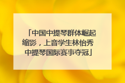 中国中提琴群体崛起缩影，上音学生林怡秀中提琴国际赛事夺冠