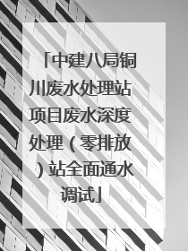 中建八局铜川废水处理站项目废水深度处理（零排放）站全面通水调试