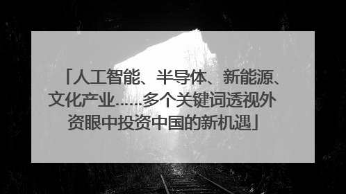 人工智能、半导体、新能源、文化产业……多个关键词透视外资眼中投资中国的新机遇