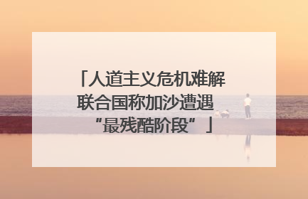 人道主义危机难解 联合国称加沙遭遇“最残酷阶段”