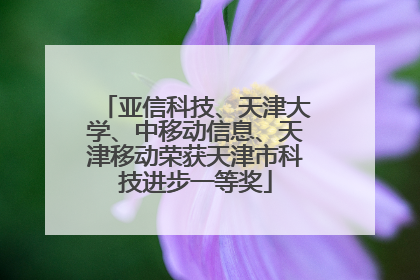 亚信科技、天津大学、中移动信息、天津移动荣获天津市科技进步一等奖