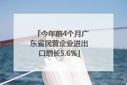 今年前4个月广东省民营企业进出口增长5.6%