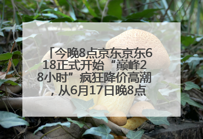今晚8点京东京东618正式开始“巅峰28小时”疯狂降价高潮，从6月17日晚8点至6月18日24点内最便宜优惠