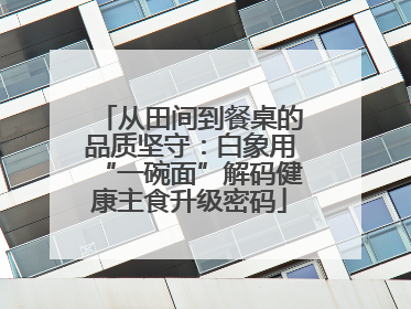 从田间到餐桌的品质坚守：白象用“一碗面”解码健康主食升级密码