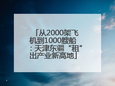 从2000架飞机到1000艘船：天津东疆“租”出产业新高地