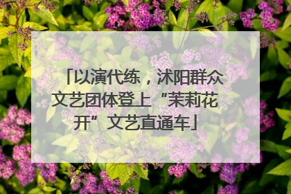 以演代练，沭阳群众文艺团体登上“茉莉花开”文艺直通车