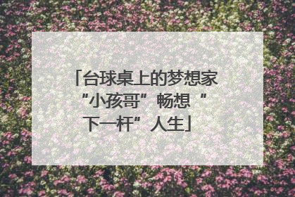 台球桌上的梦想家 “小孩哥”畅想“下一杆”人生