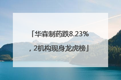 华森制药跌8.23%，2机构现身龙虎榜