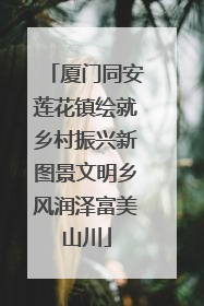 厦门同安莲花镇绘就乡村振兴新图景文明乡风润泽富美山川